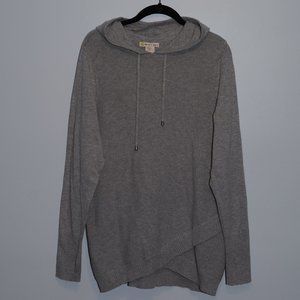 Women's Gray Pullover Sweater with Hood XL